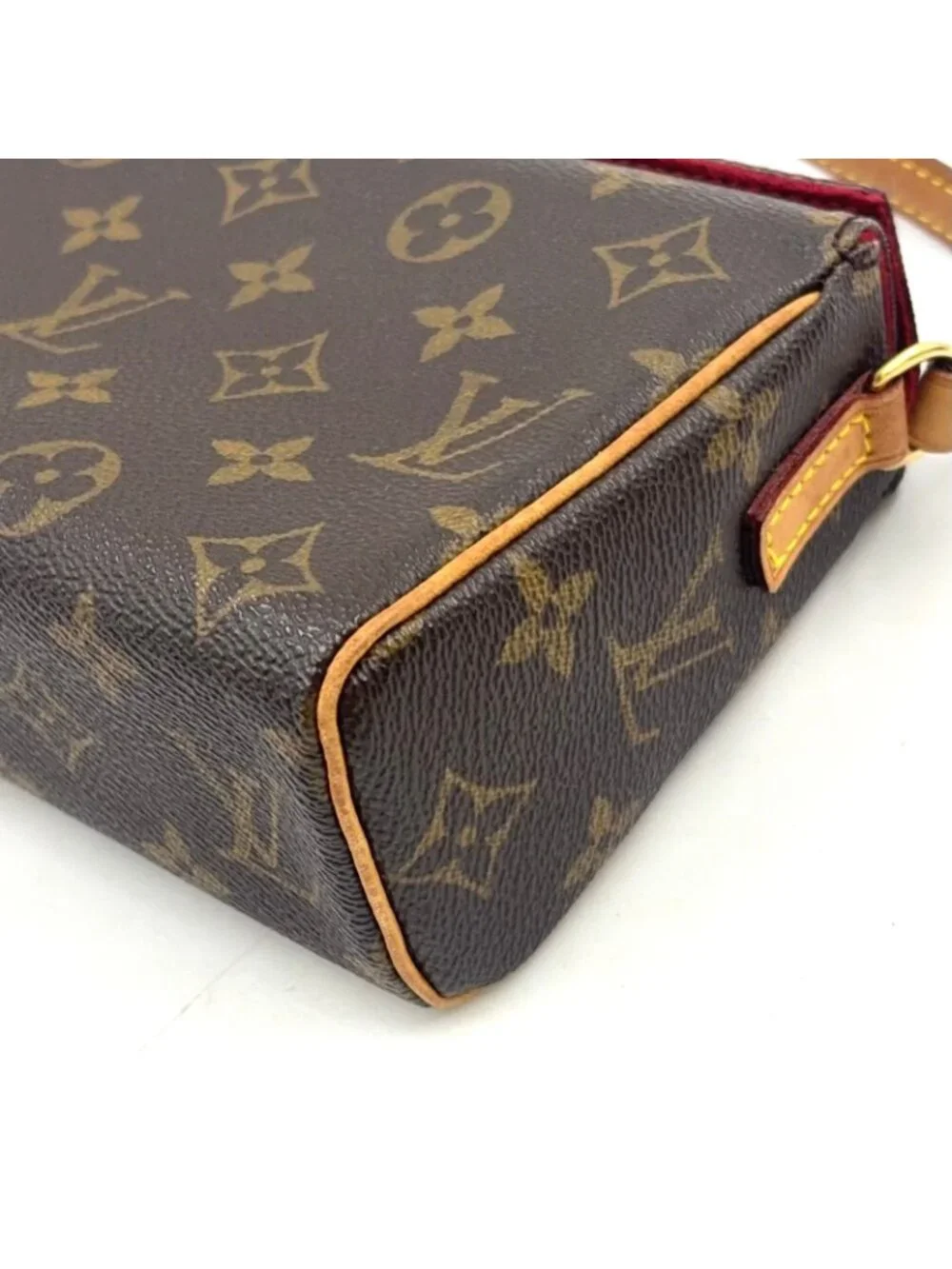 Louis Vuitton Recital Monogram Leather Brown Handbag Gold